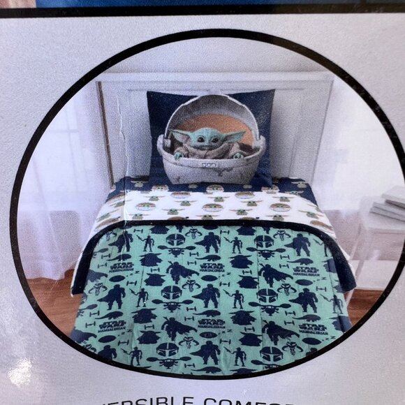 Disney Star Wars Mandalorian Baby Yoda Comforter Reversible Set - Picture 5 of 12